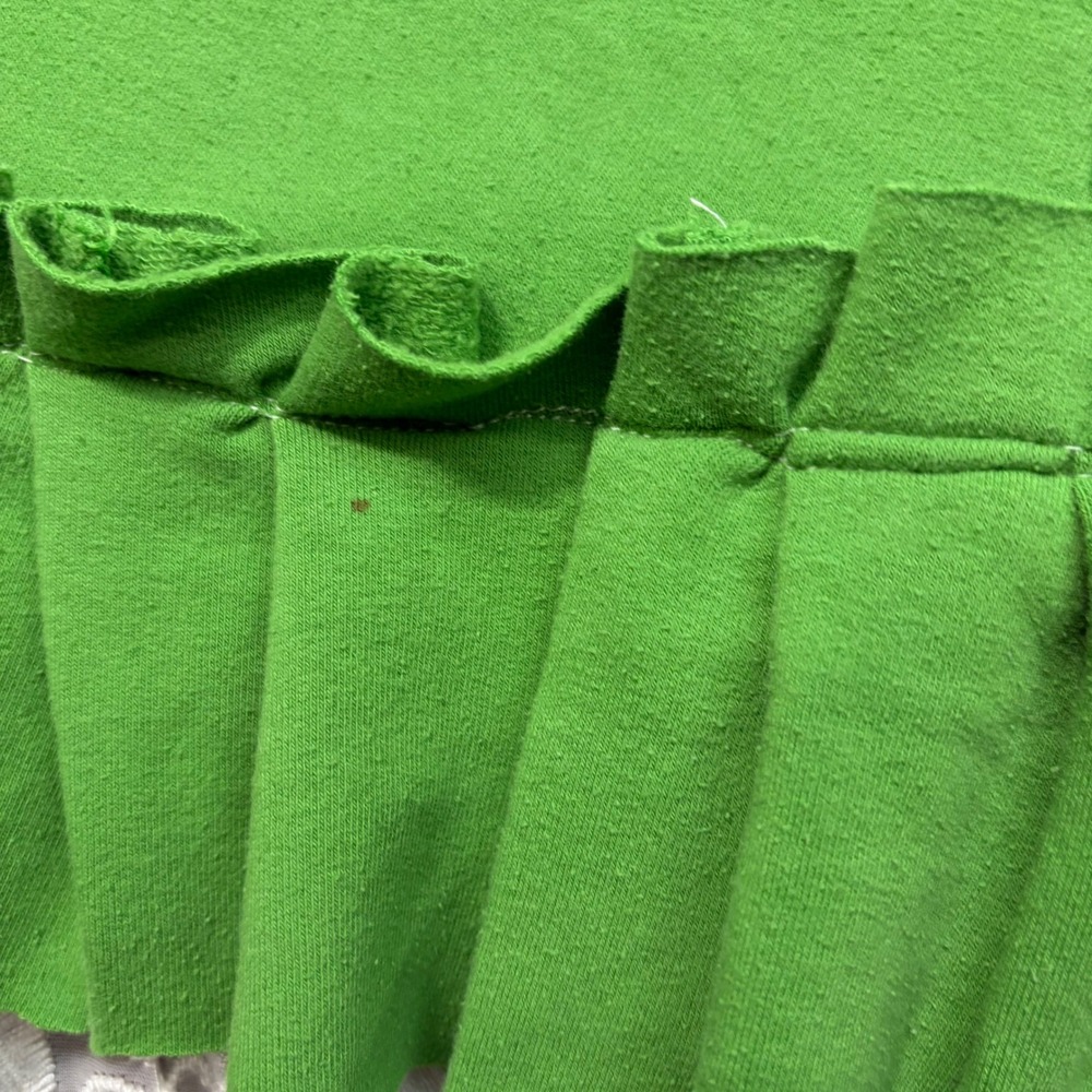 Y2K RARE Abercrombie Green Ruffle Mini Skirt Sweatshirt Material Drawstring - Picture 5 of 8